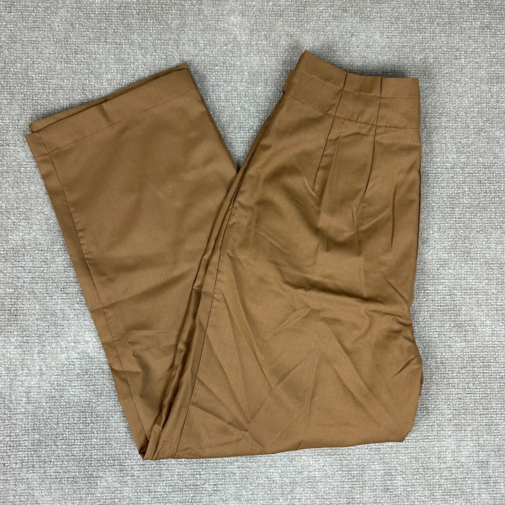 Commense Dress Pants‎ Women's Medium Brown Pleated Formal Business Straight Leg